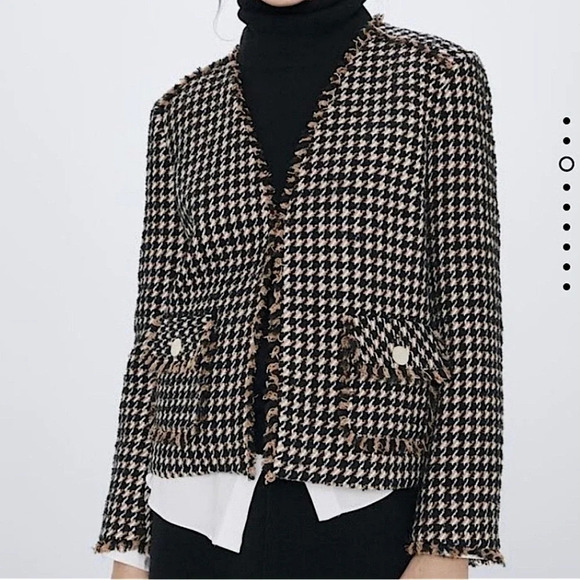 Zara Houndstooth Blazer Shoulder Pads​​ - Picture 1 of 7
